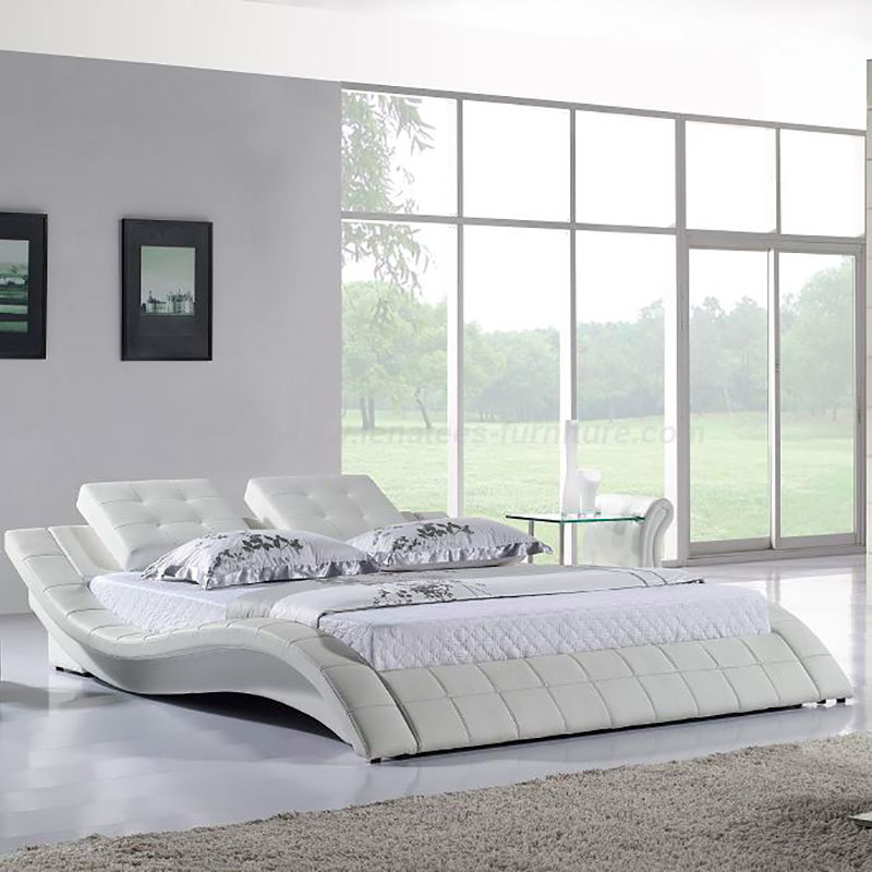 Modern design leren S-vormig bed