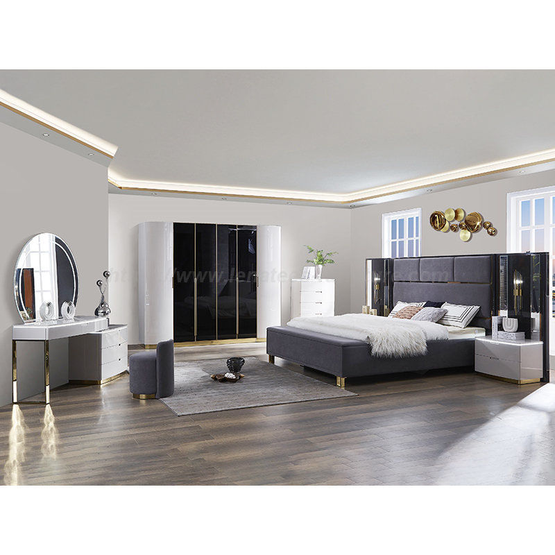 Moderne set ontwerpen met hoge slaapkamers