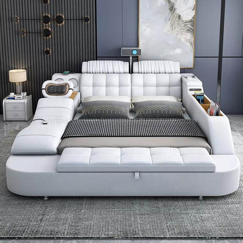 Slim bed met projector